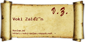 Voki Zalán névjegykártya